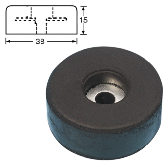 4x 4907 Rubber Foot 38 x 15 mm